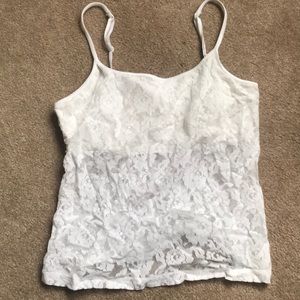 White lace tank with built in bra